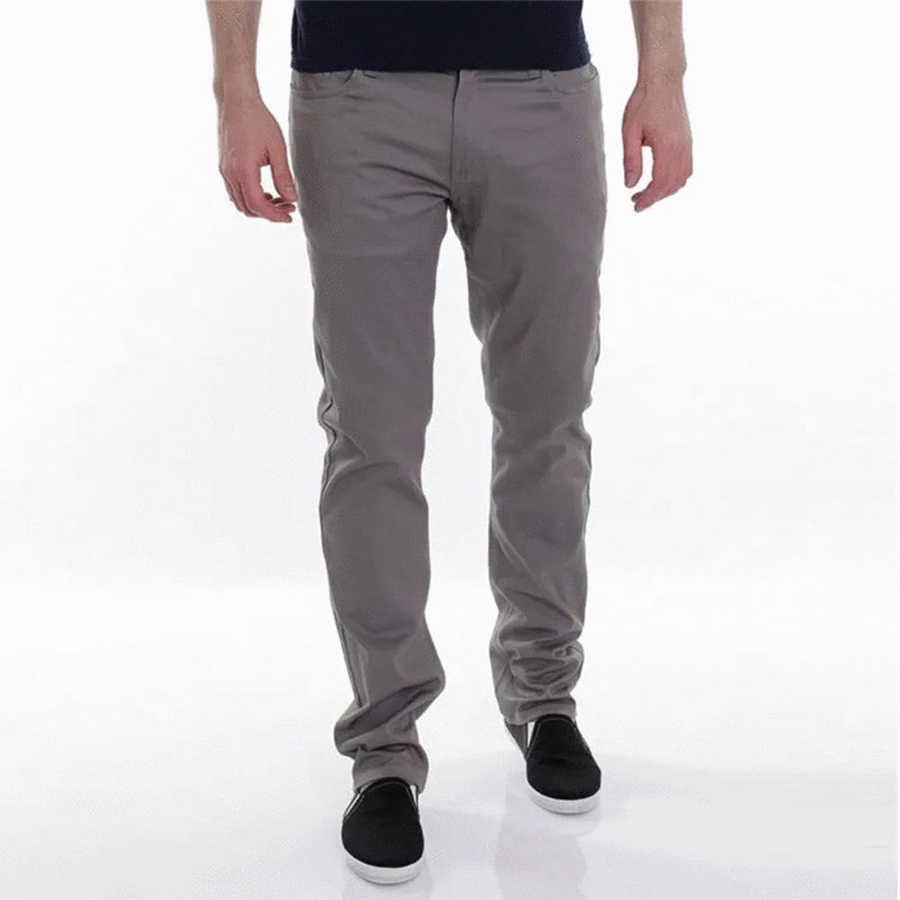 Cotton Semi Stretched Chinos Gabardine Pant For Men - Ash - PGS022