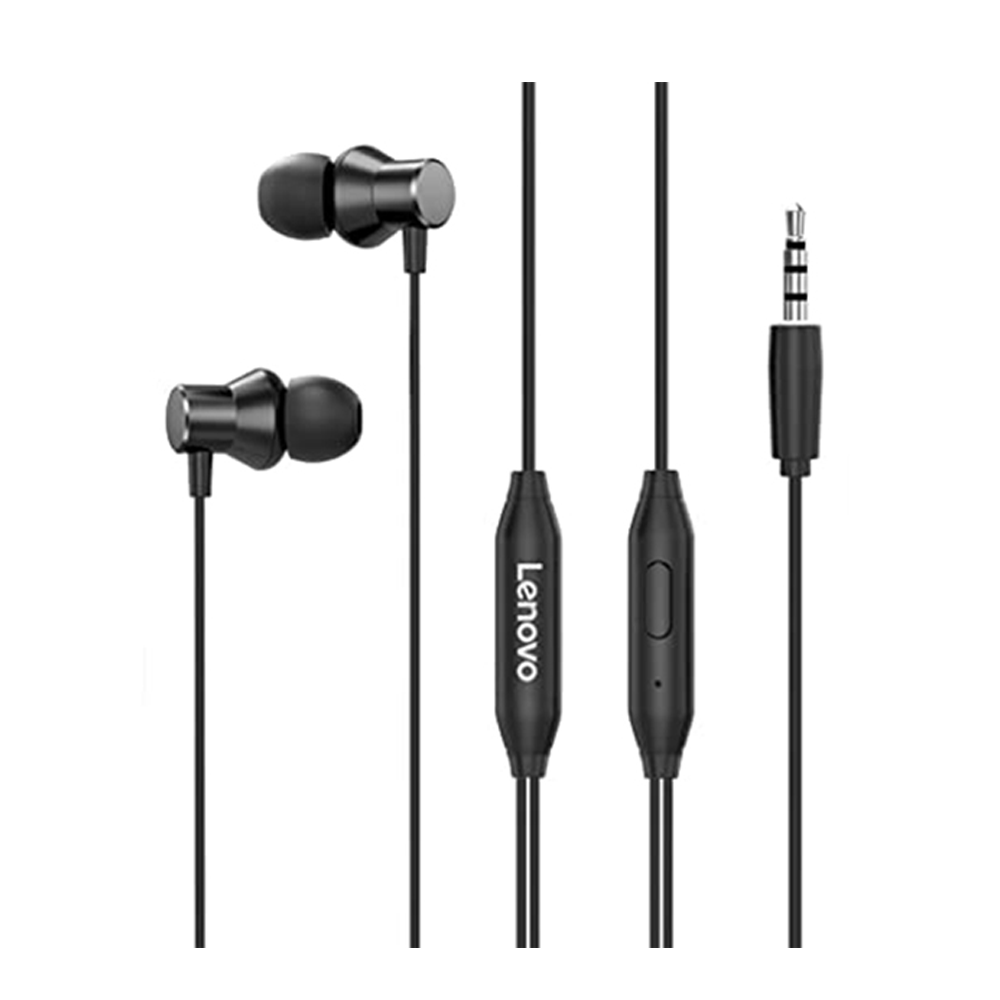 Lenovo HF130 In-Ear Subwoofer Wired Earphone - Black