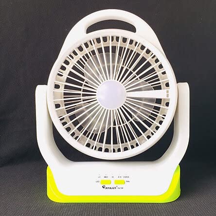 JOYKALY YG-729 Portable Rechargeable LED Light AC-AD Electronic Fan - 8 inch - White