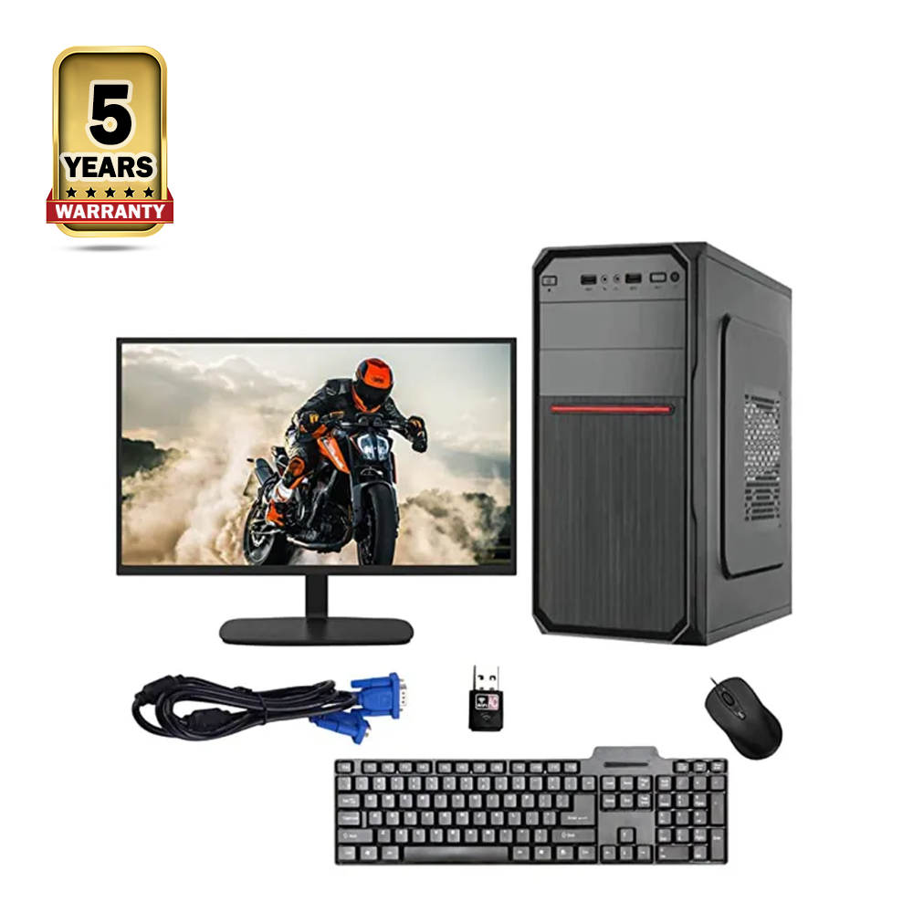 Intel Core i5 - 8GB Ram - 128GB SSD - 500GB HDD - 19 Inch HD Monitor - Full Desktop Computer - Black