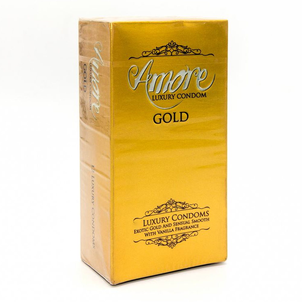 Amore Luxury Gold Condom (3 X 6) 18 Pieces - 1 Full Box