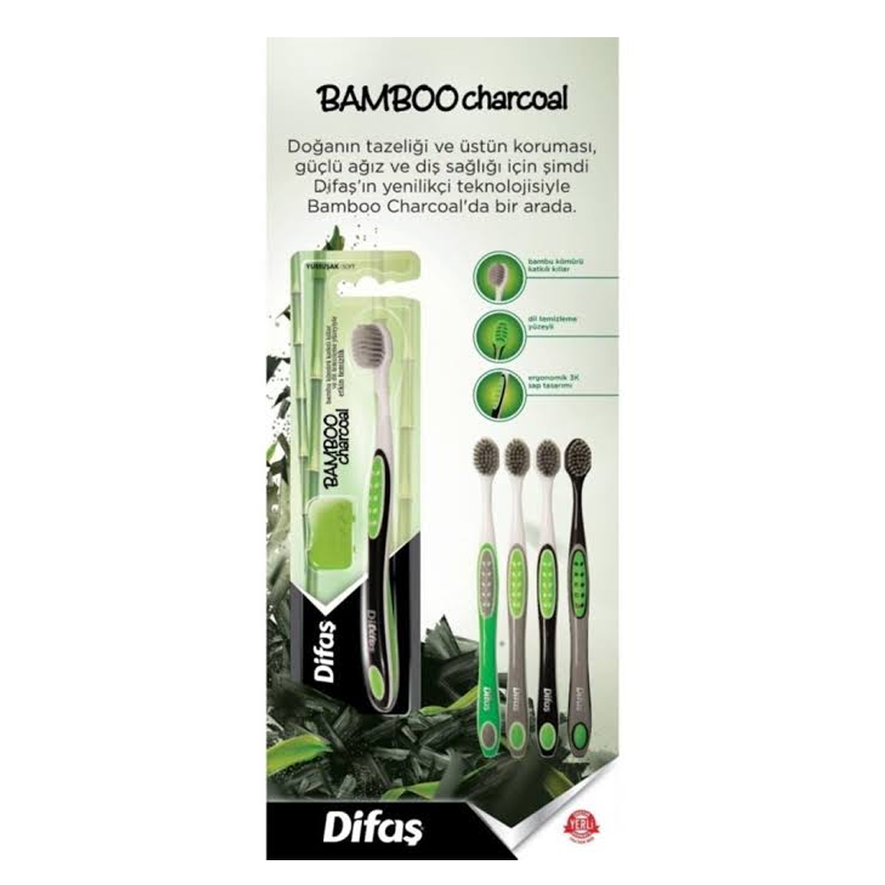 Difas Proclinic Bamboo Charcoal Toothbrush - Multicolor