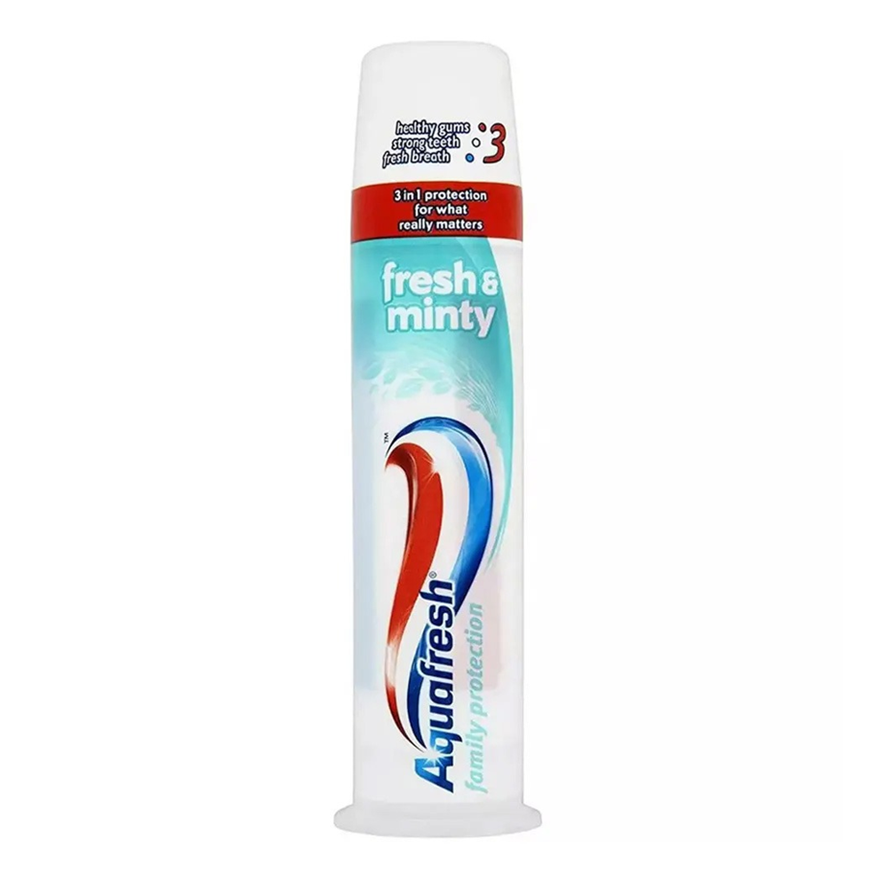 Aquafresh 3 In1 Fresh & Minty Toothpaste Pump - 100ml