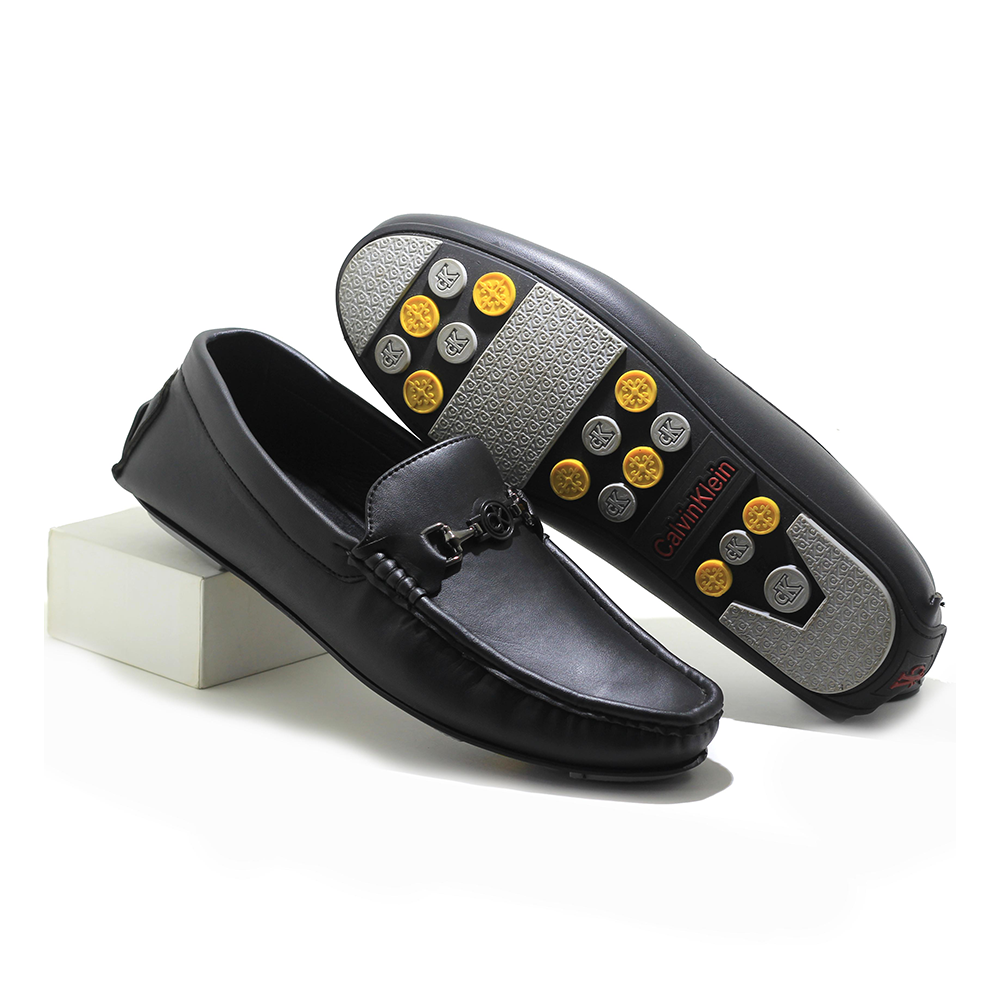 PU Leather Loafer Shoe For Men - Black - IN409