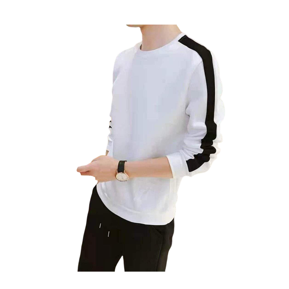 Cotton Sweep Shirt For Men - White And Black - TSH-39