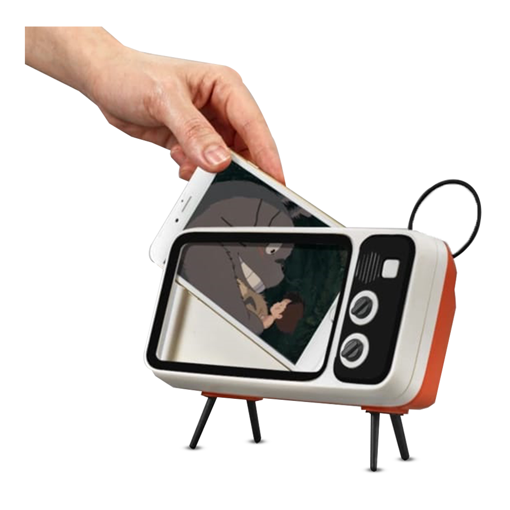 Retro TV Phone Holder - Red and White 