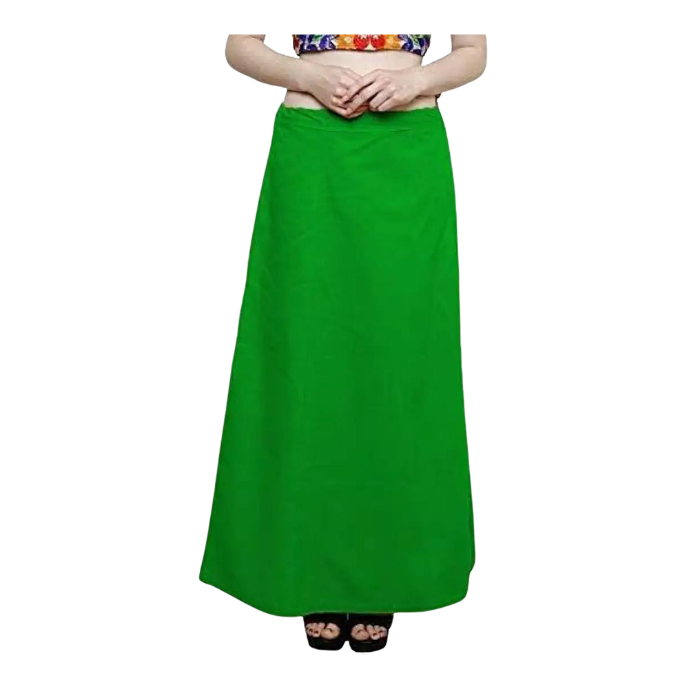 Cotton Saree Petticoat for Women - Green - XL
