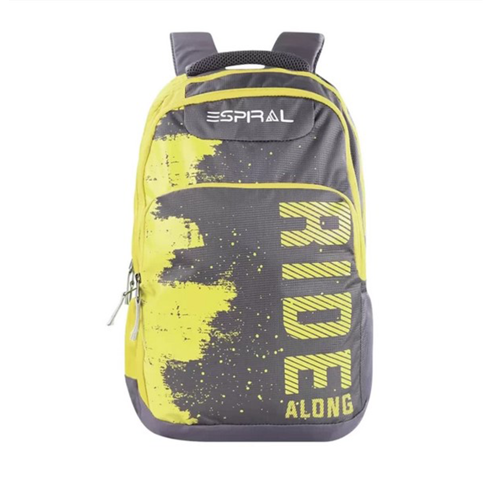 Nylon Backpack For Men - KZ802 - Yellow and Grey