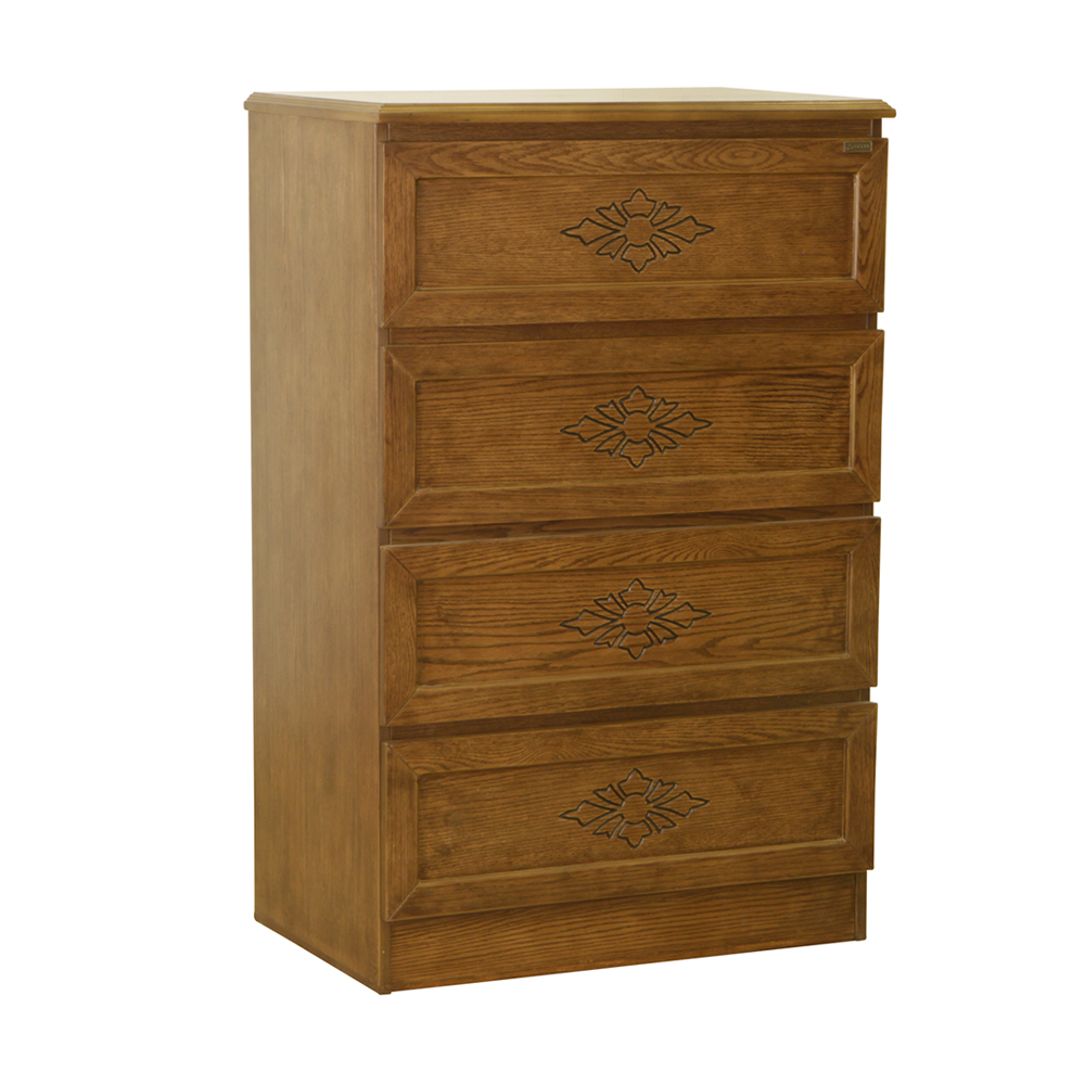 Delta Furnishers DIL-COD-103 Beech and Veneered Process Wood Chest Of Drawer - Lacquer and Santa Fe