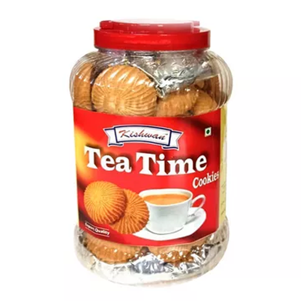 Kishwan Tea Time Cookies Biscuit Jar - 800gm 