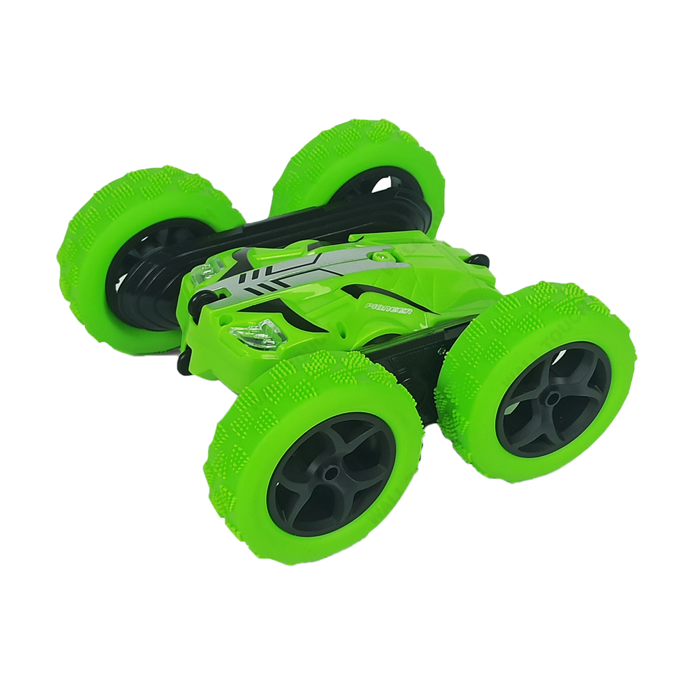 Plastic Remote Control Stunt Car Toy - Black and Light Green - 150800840