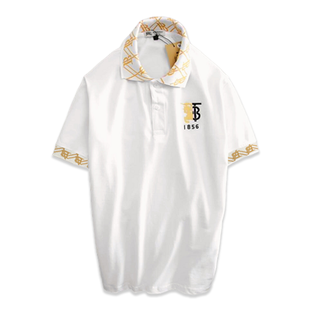 Mercerized Cotton Half Sleeve Polo For Men - White - PL36