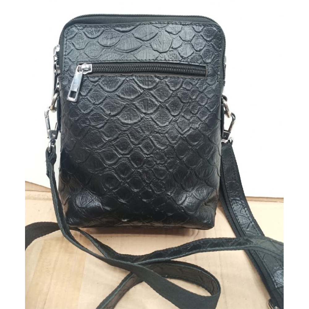 Leather Side Bag - Black - BL-10