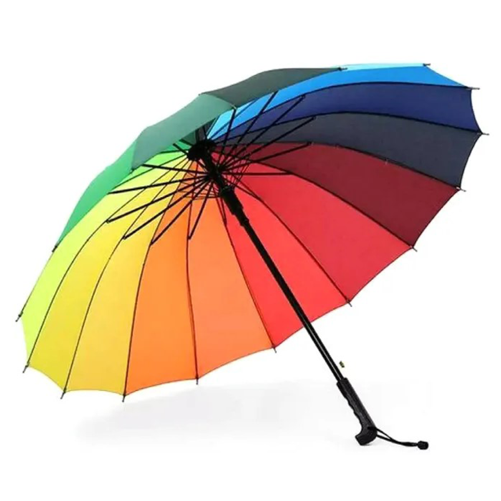 Polyester Rainbow Umbrella - 16 Ribs - Multicolor