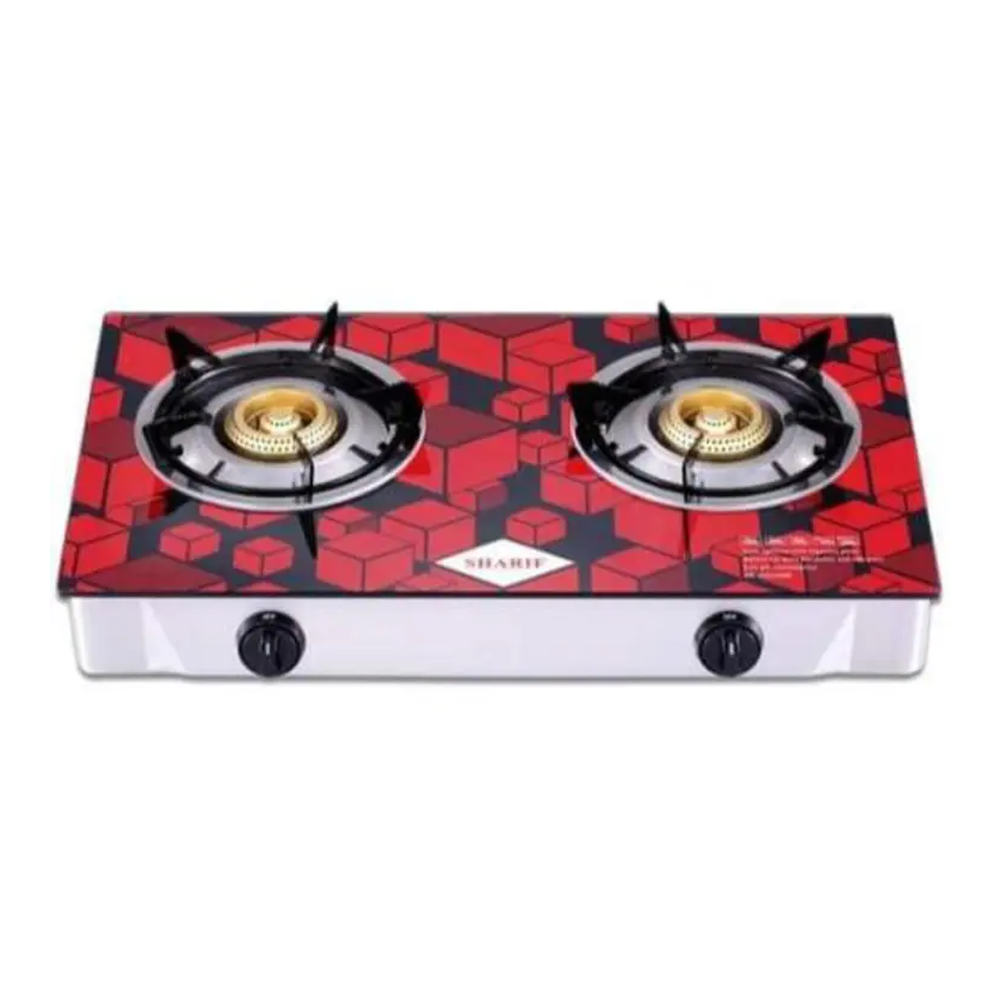 Sharif Double Burner Gas Stove - Red