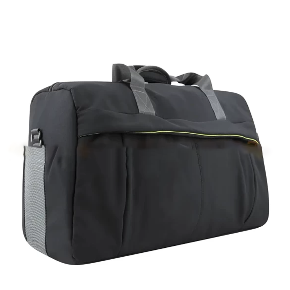 Synthetic Fiber Large Capacity Barrel Duffel Travel Bag Black