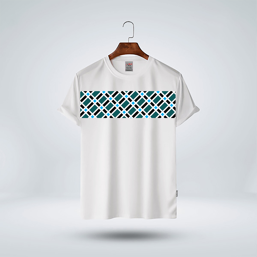 Cotton Printed Half Sleeve T-Shirt for Men - White