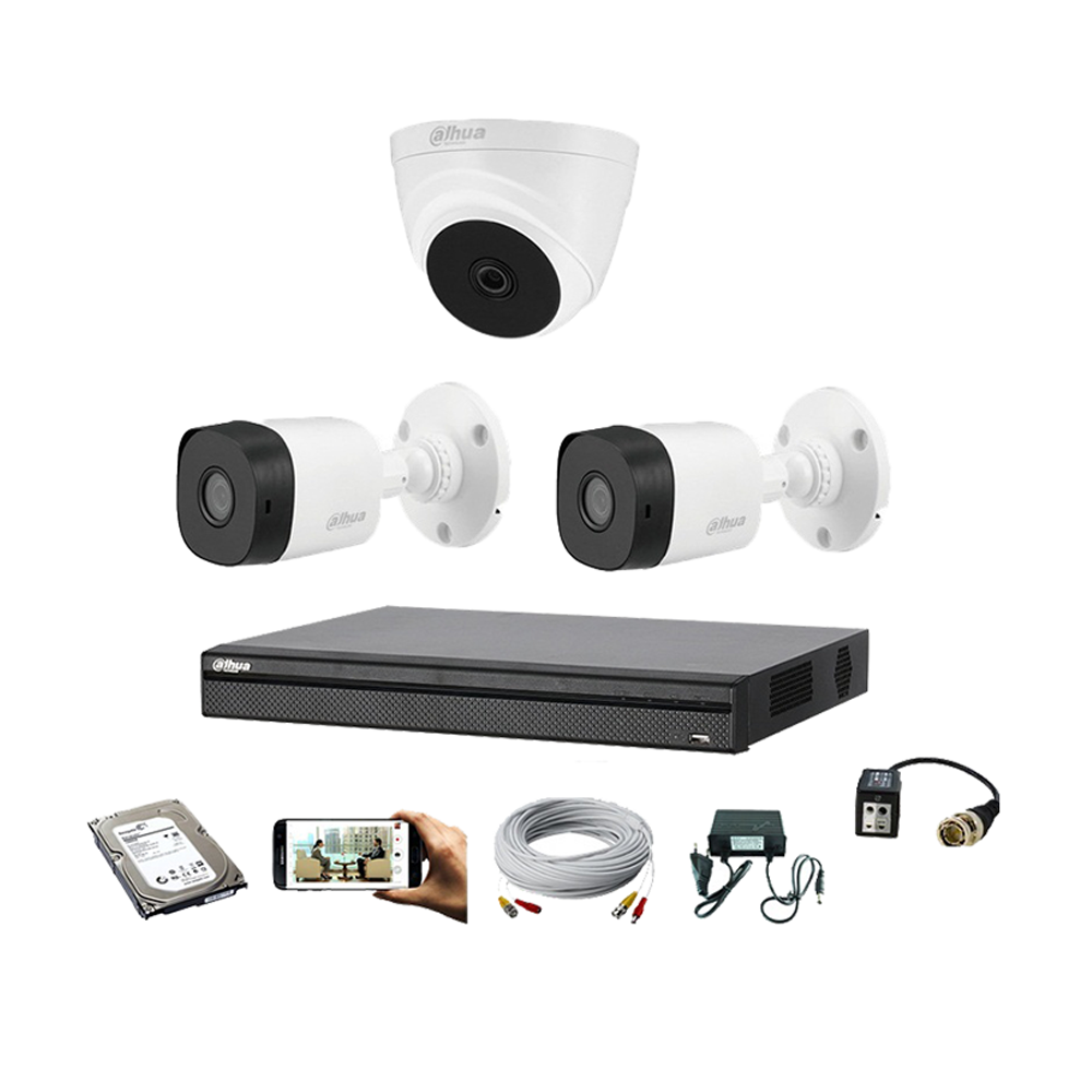 Dahua 2 MP CCTV Camera Package With All Accessories - PKG - 3