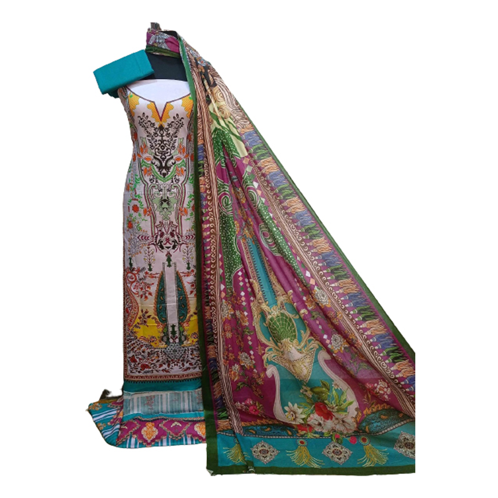 Unstitched Cotton Digital Printed Malhar Salwar Kameez For Women Multicolor 3r M01 