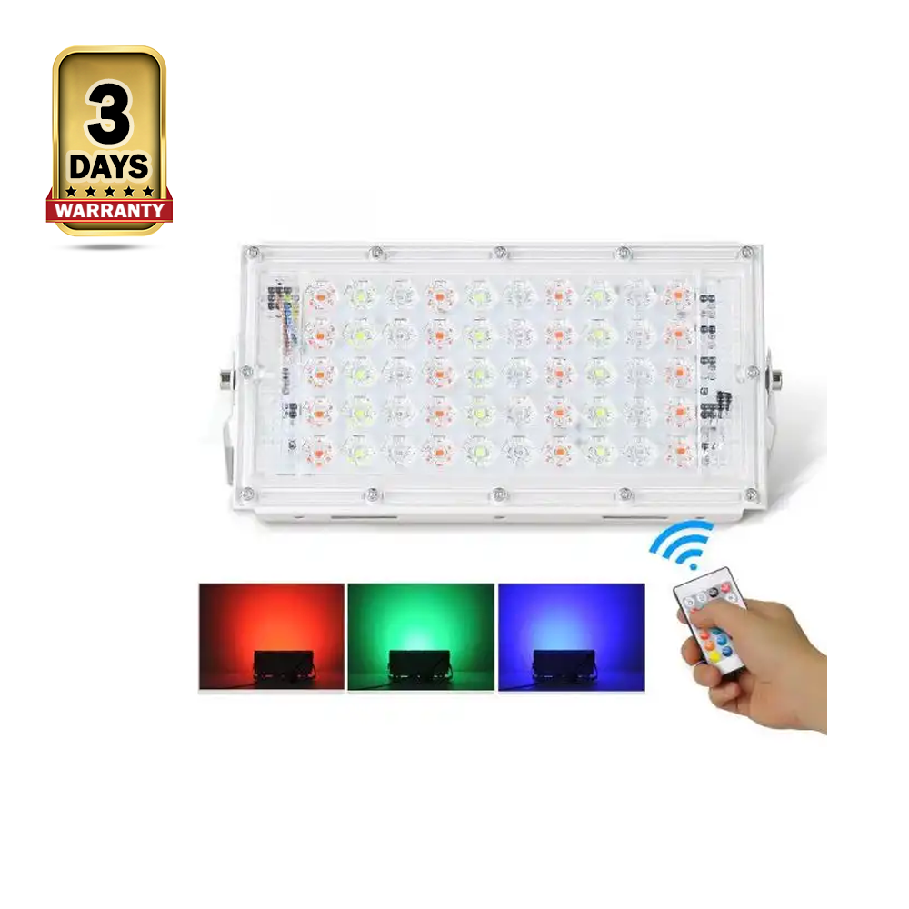 RGB 50LED Flood Light Remote Controlled Landscape and Outdoor Lighting