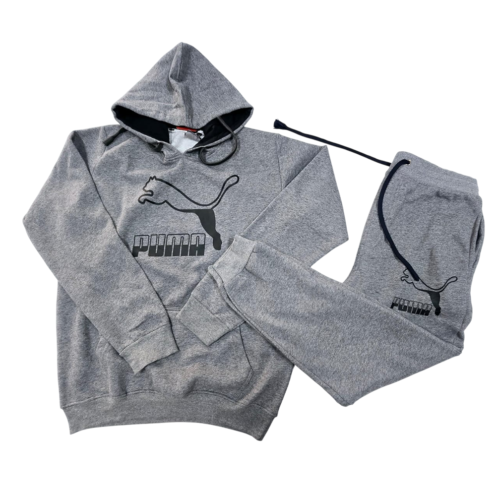 Fleece Tracksuit Set For Men - Gray - NEXF01