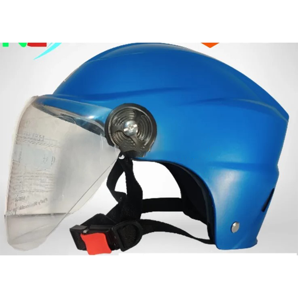 SFM Open Half Face Bike Helmet With Glass - Blue