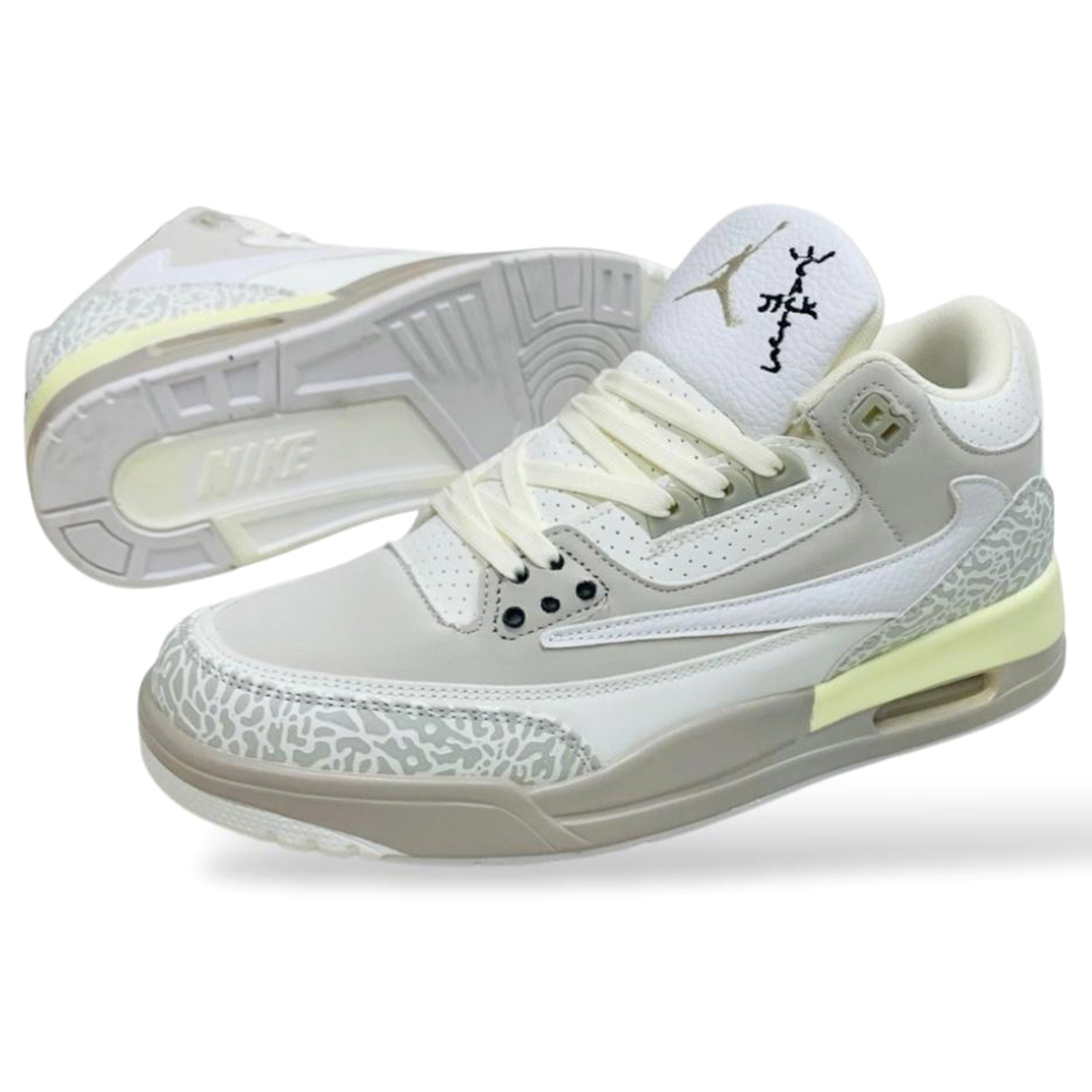 Jordan 3 Mesh Sneakers for Men - Gray - MSK 708