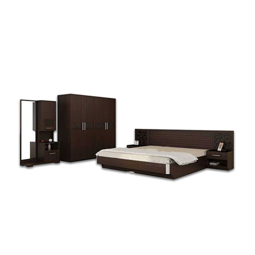 MDF Creeper Design Bedroom Set - Brown - ABS63