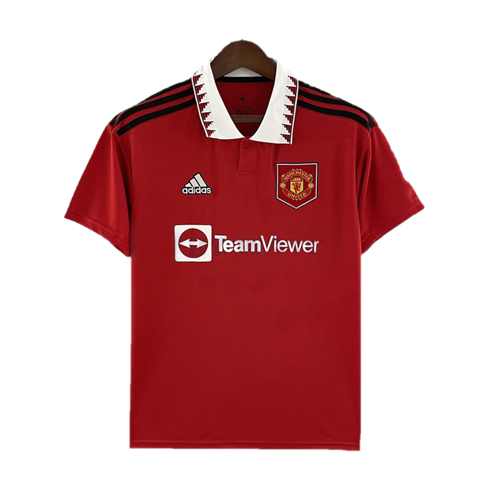 Manchester United Mesh Cotton Short Sleeve Home Jersey For Unisex - Red ...