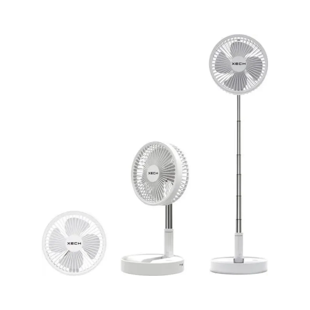 Rechargeable USB Portable Telescopic Table Fan - White