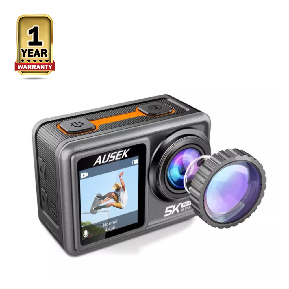 Ausek AT-S81TR 5K Ultra HD Action Camera - Iron Gray