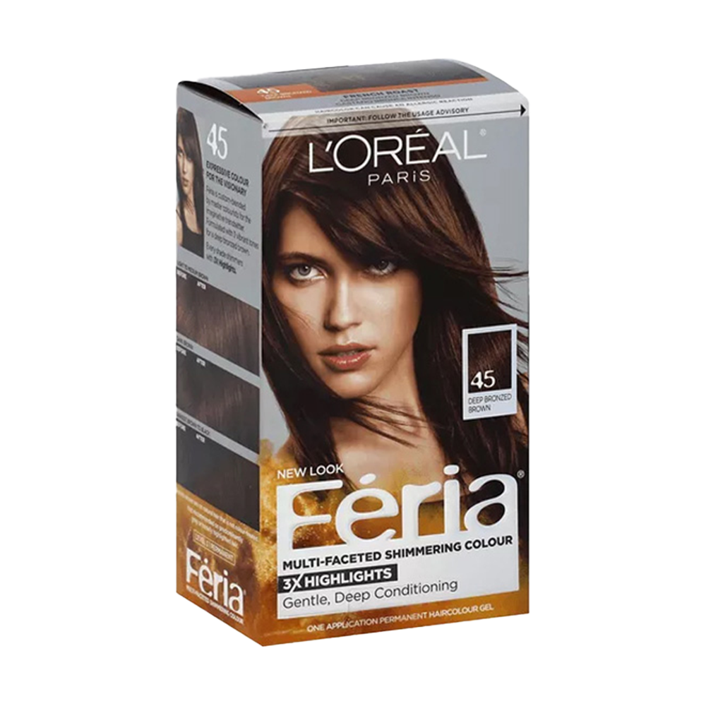 L'OREAL Feria Hair Colour - 45 Deep Bronzed Brown