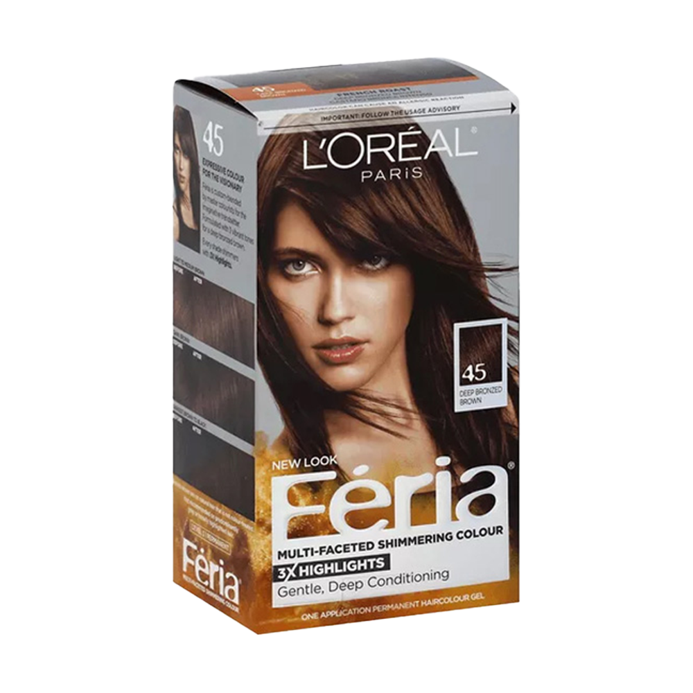 L'OREAL Feria Hair Colour – 45 Deep Bronzed Brown