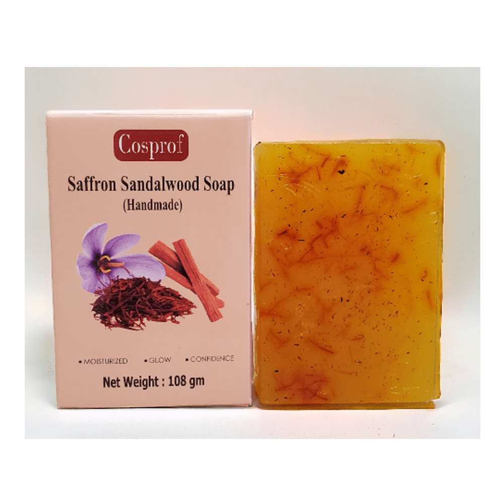 Cosprof Handmade Premium Saffron Sandalwood Soap - 108gm