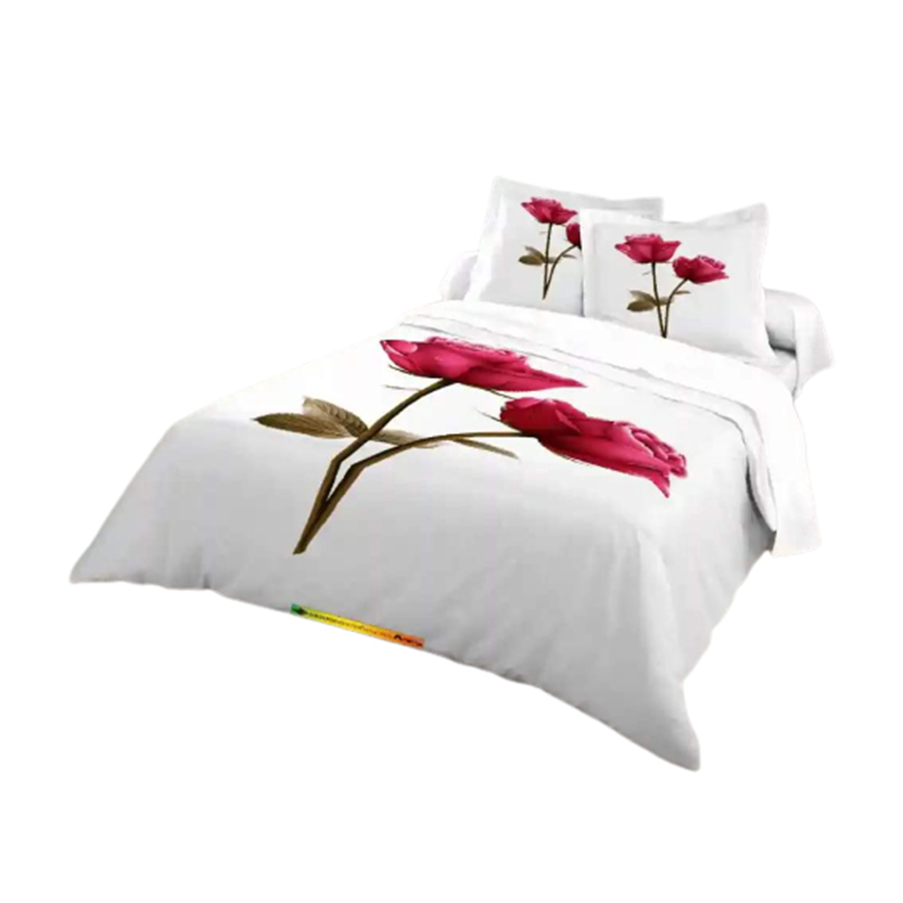 Cotton Panel King Size Bedsheet - White - ST-301