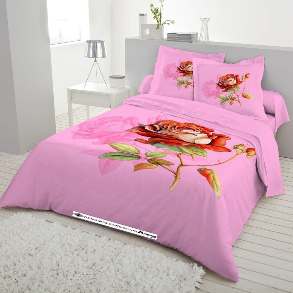 Panel Cotton King Size Bedsheet With Pillow Cover - Multicolor - 192449