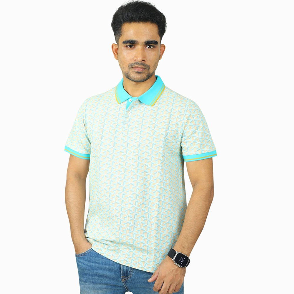 Cotton Half Sleeve Polo For Men - Multicolor