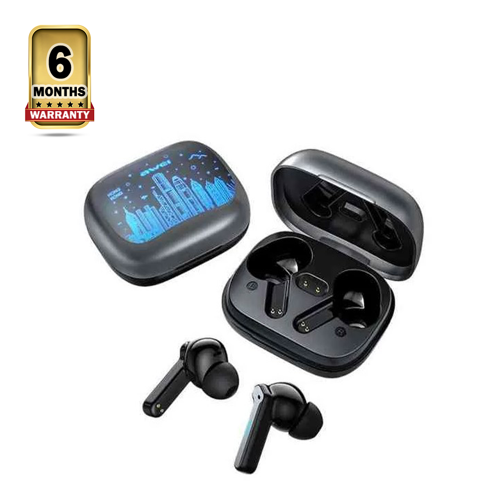 Awei T53 TWS Colorful Light Wireless Earbuds - Black