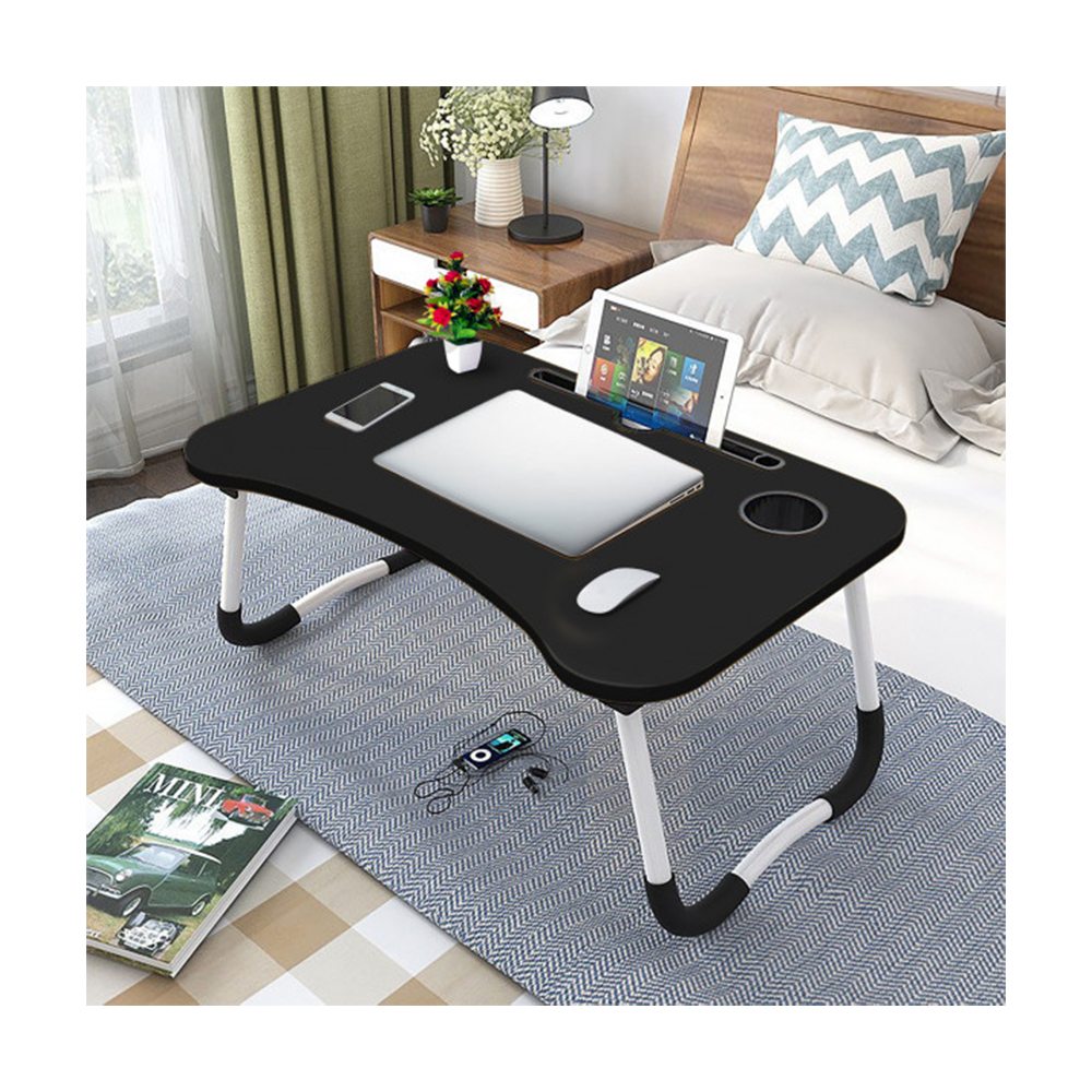 Plate Foldable Computer Laptop Desk - Black - 60Cm X 40Cm