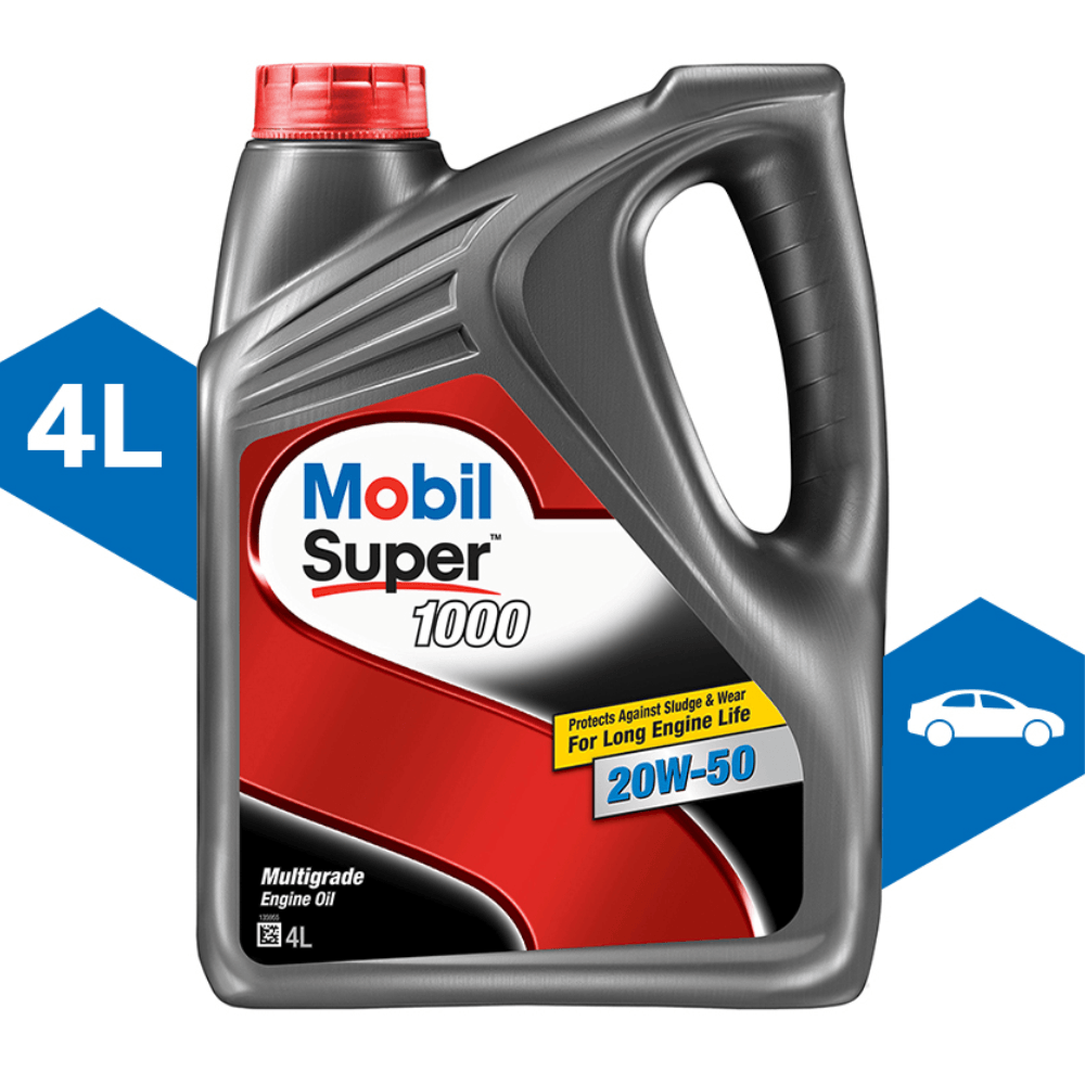 Mobil Super 1000 20W-50 Mineral Engine Oil - 4 Liters