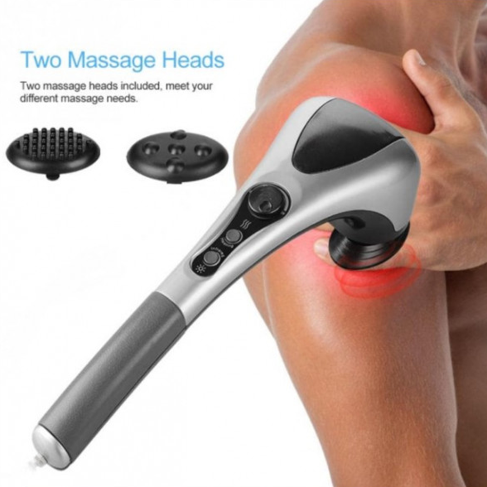 Double Heads Body Massager with Vibration and Heat - Gray