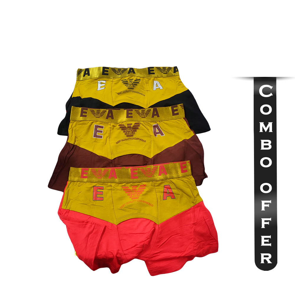 Combo of 3 Armany Boxer For Men - Multi Color