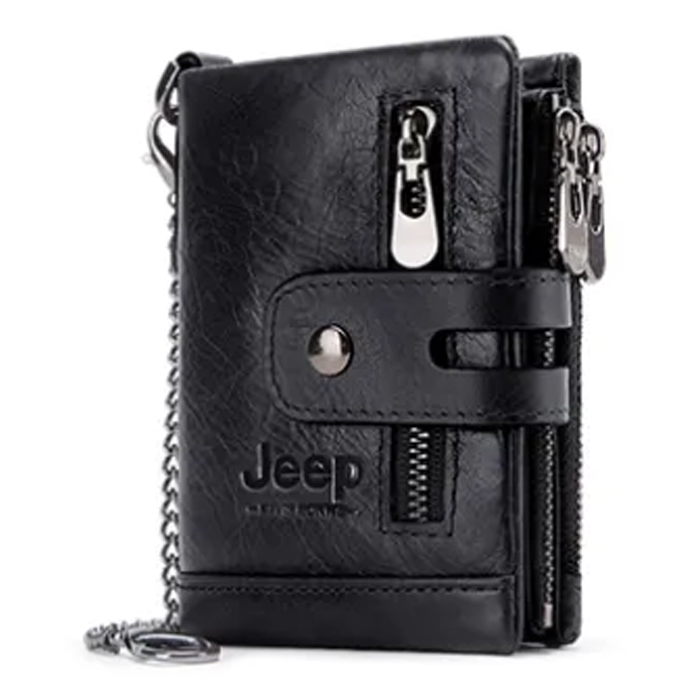 Jeep Leather Wallet For Men - Black