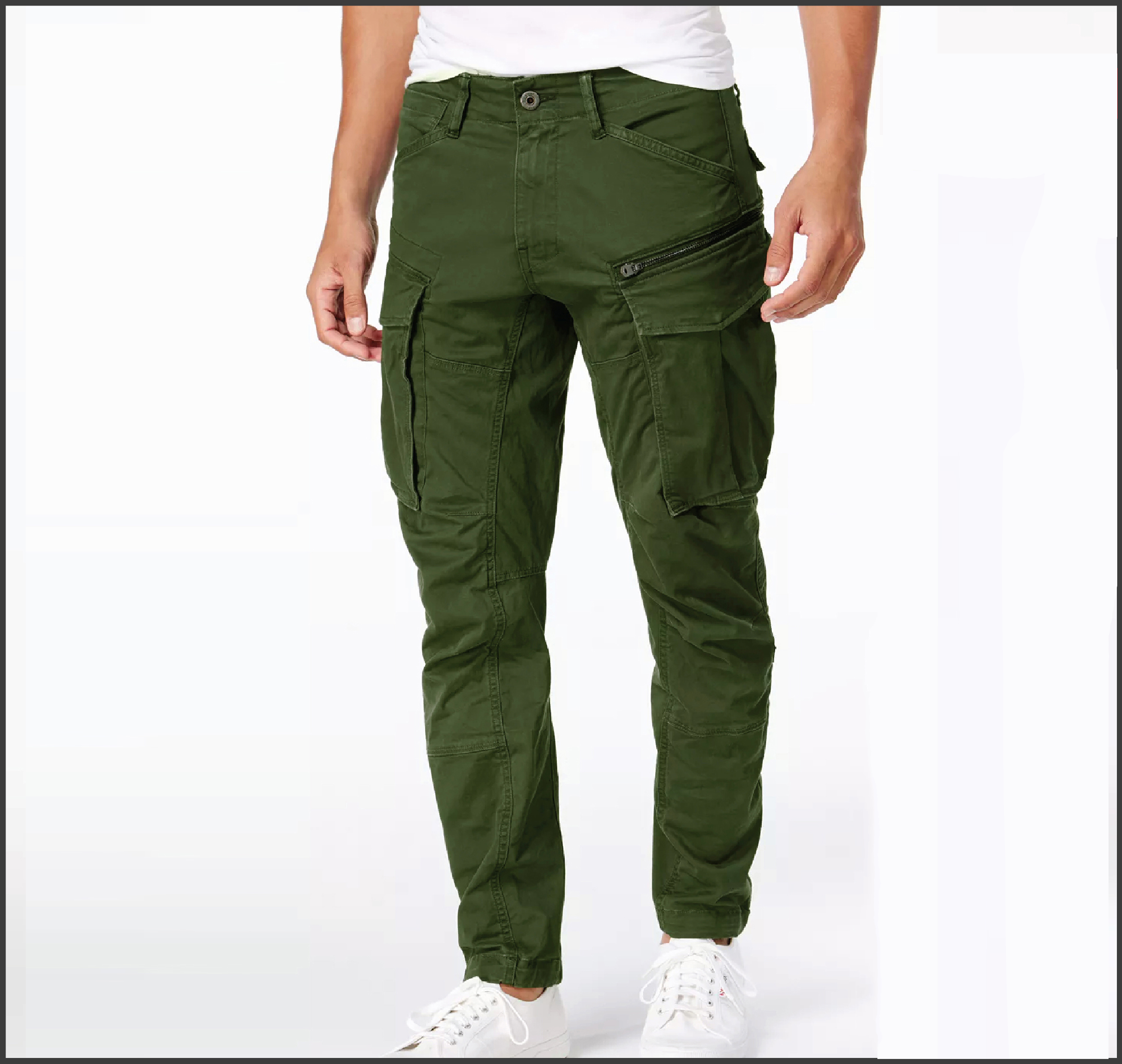 Cotton Cargo Mobile Pant For Men - Green - NZ-17002