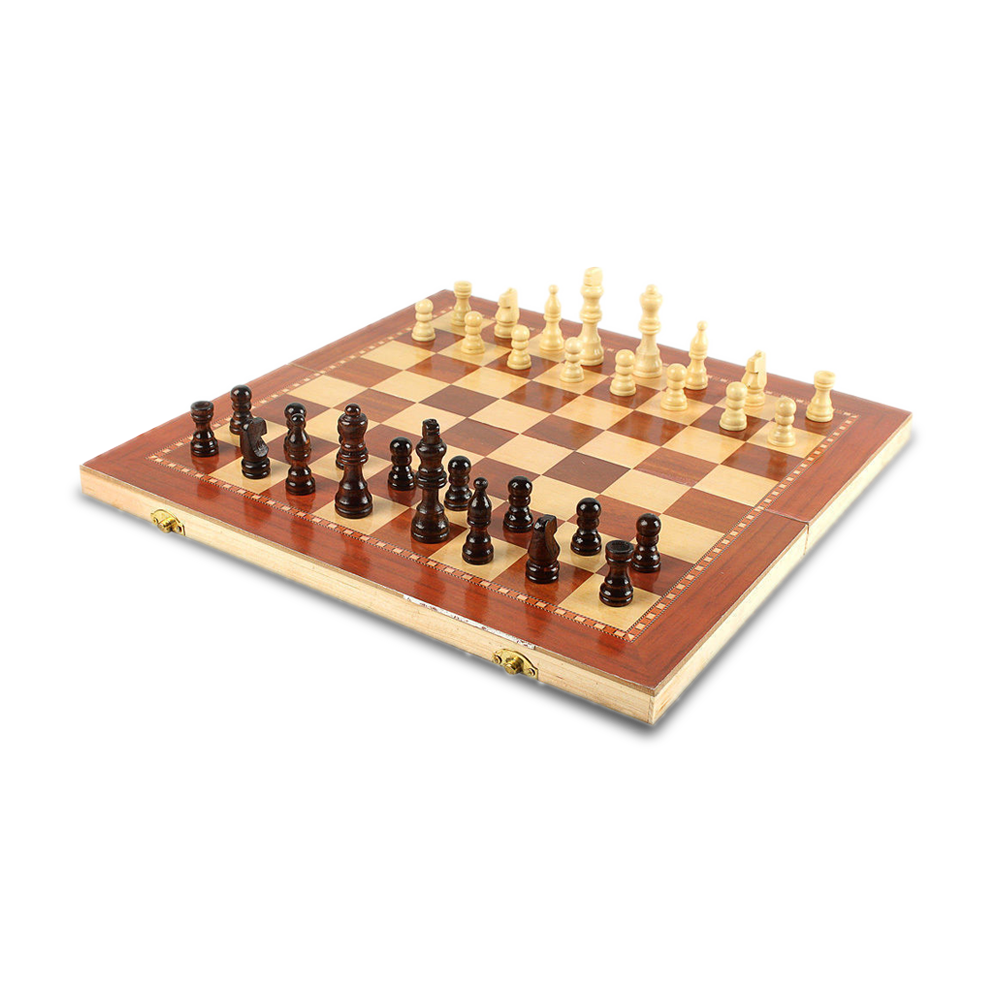 Wood Strategy Wood Chess Board Large - Three in One