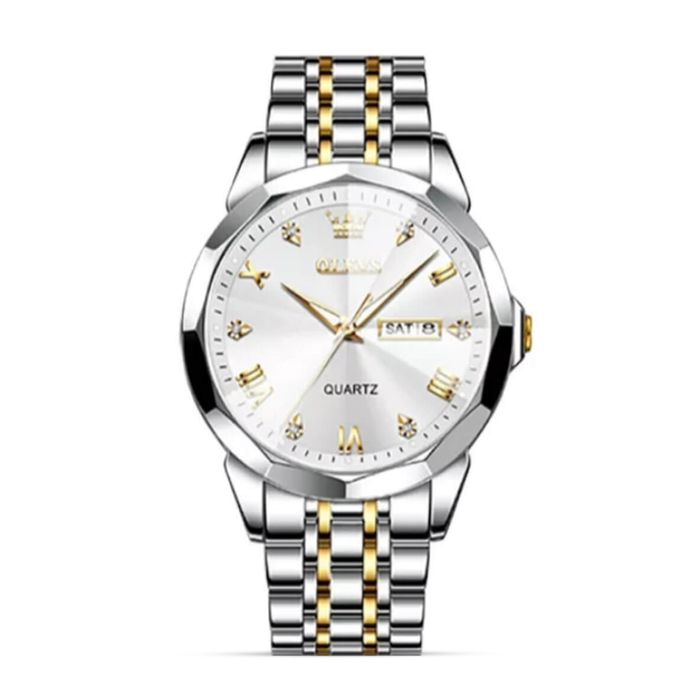 OLEVS 9941 Stainless Steel Exclusive Watch For Men - White