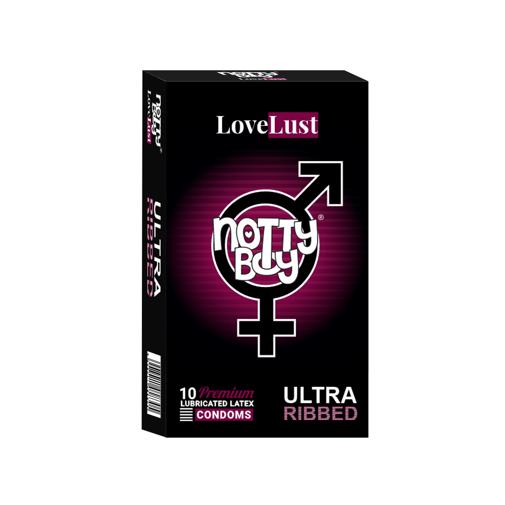 Pack Of Ten NottyBoy LoveLust Ultra Ribbed Condoms