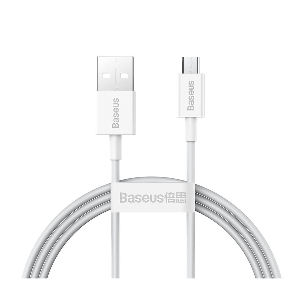 Baseus Superior Series Fast Charging Data Cable USB to Micro 2A - White - CAMYS-02