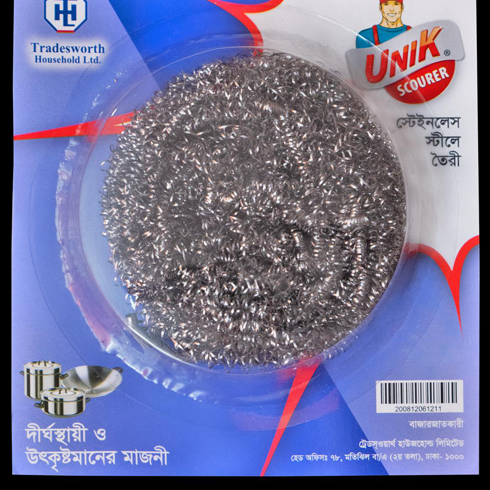 Unik Dishwashing Steel Scrubber - 1Pcs