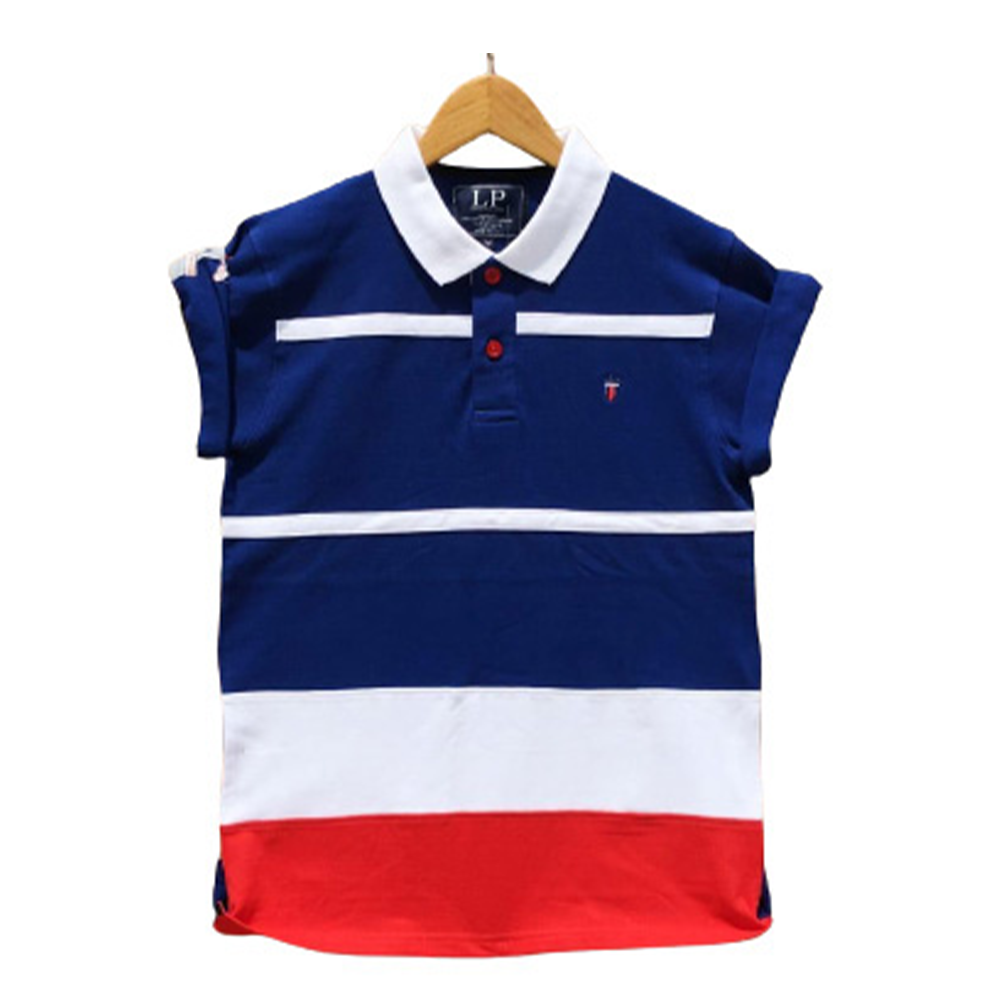 Cotton Half Sleeve Polo Shirt For Men - Multicolor - PT- 76